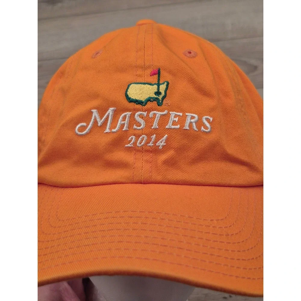 Masters 2014 Golf Hat Orange Adjustable Strapback Tournament Baseball‎ Cap